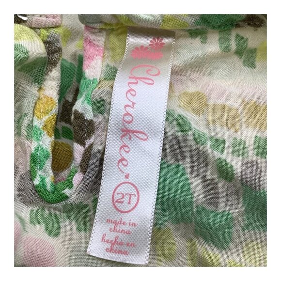 Cherokee Toddler Girls Multicolor Printed Dress Ruffled Sleeves Size 2T Sundress - Picture 3 of 12